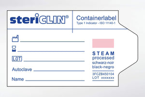Containerlabel 67 x 39 mm, mit STEAM-Indikator,  1000 Stck.