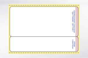 Etiquetas adhesivas en rollo para impresora, 72 x 48 mm, 76 mm, con indicador STEAM, división transversal, 10 000 unidades.