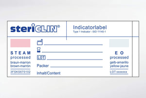 Documentetiketten 80 x 34 mm, met STEAM- en EO-indicator,  1000 stuks.