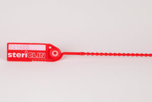 Safety seal made of polypropylene, red, with removal aid / consecutively numbered 100 pcs.