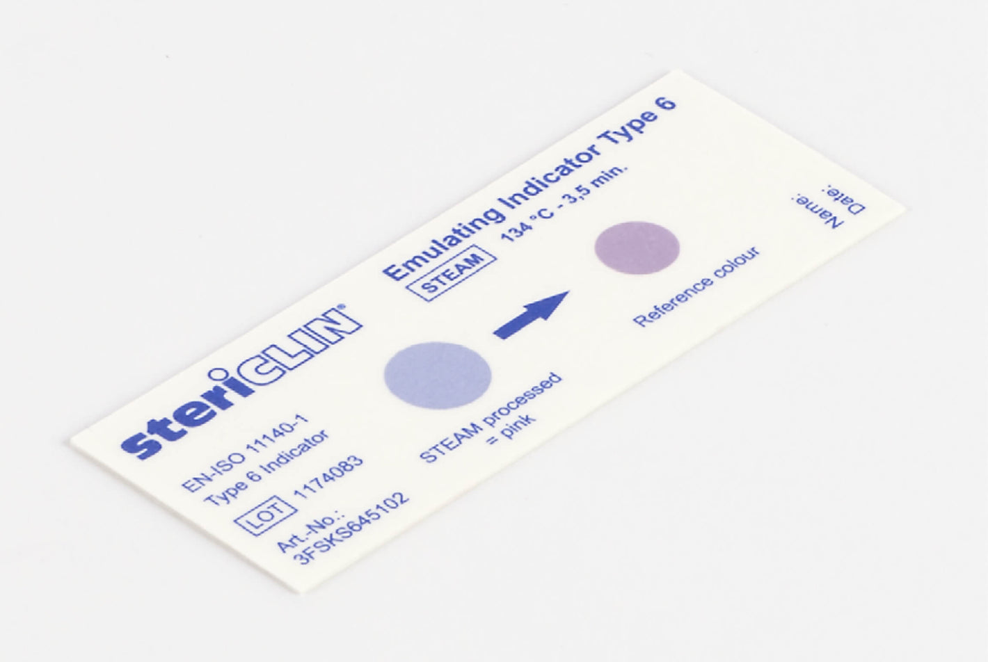 Type 6 indicator strips (STEAM) 80 x 30 mm, 134 °C - 3.5 min. 1000 pcs.