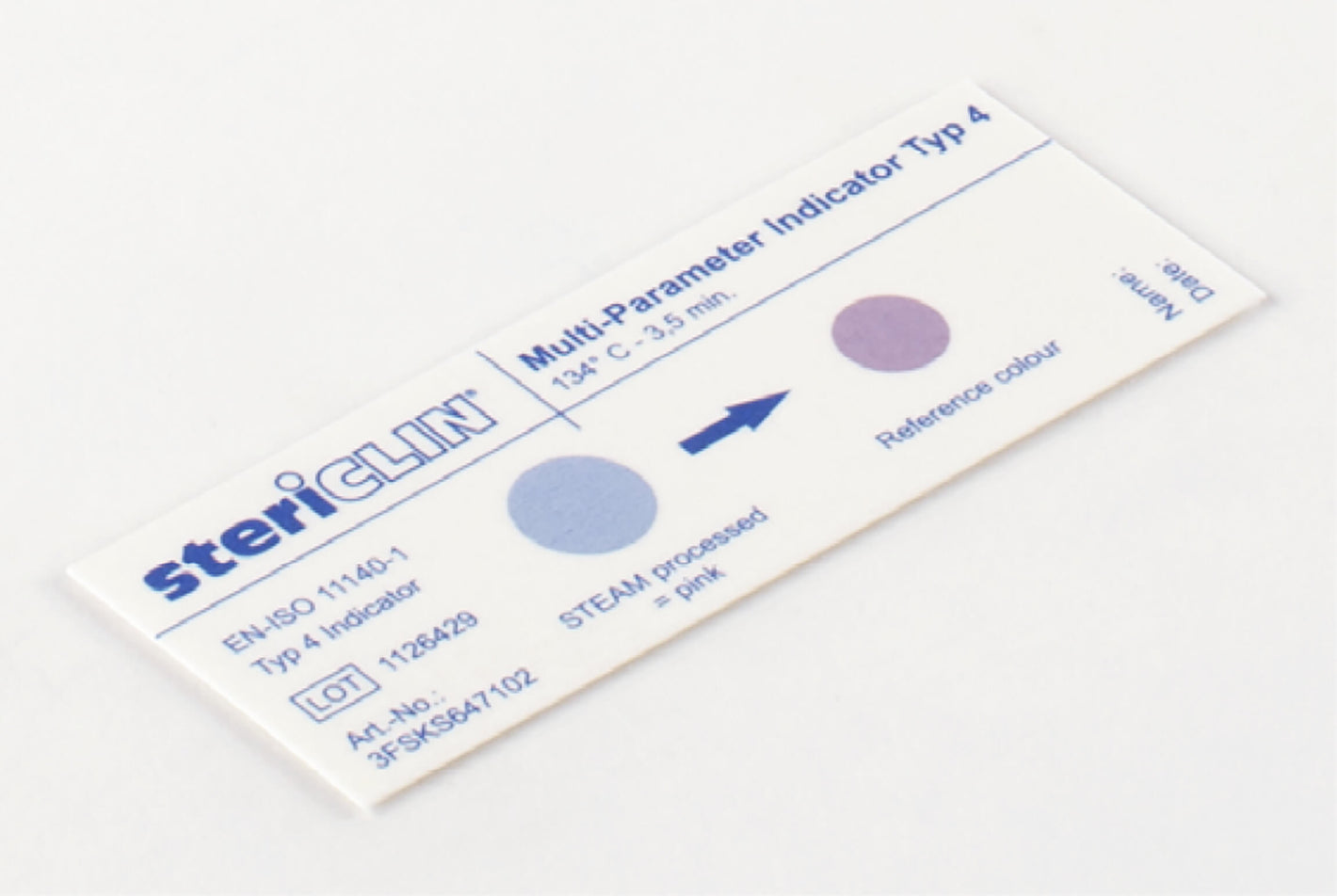 Type 4 indicator strips (STEAM) 80 x 30 mm, 134 °C - 3.5 min. 1000 pcs.