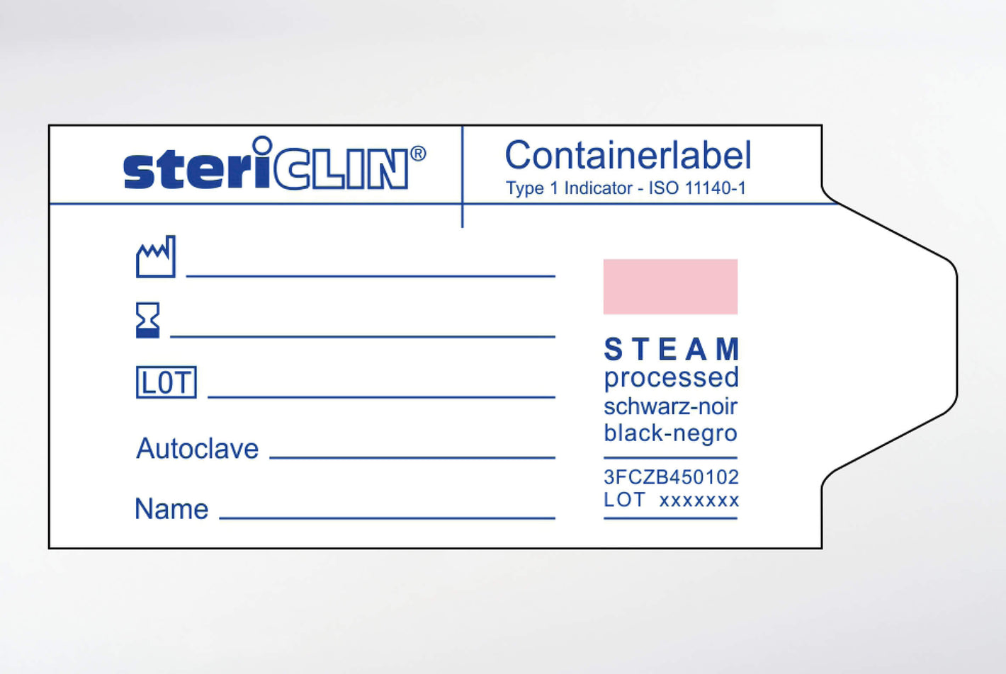 Container label 75 x 35 mm, with STEAM indicator, 1000 pcs.