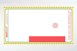 Adhesive labels on roll for printer, 70 x 35 mm, color bar red, with STEAM indicator 10000 pcs.