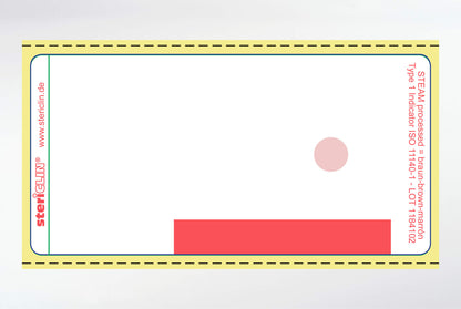Adhesive labels on roll for printer, 70 x 35 mm, color bar red, with STEAM indicator 10000 pcs.