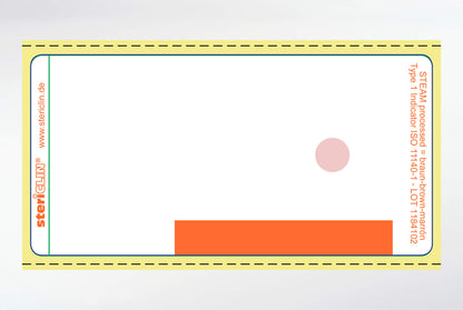 Adhesive labels on roll for printer, 70 x 35 mm, color bar orange, with STEAM indicator 10000 pcs.