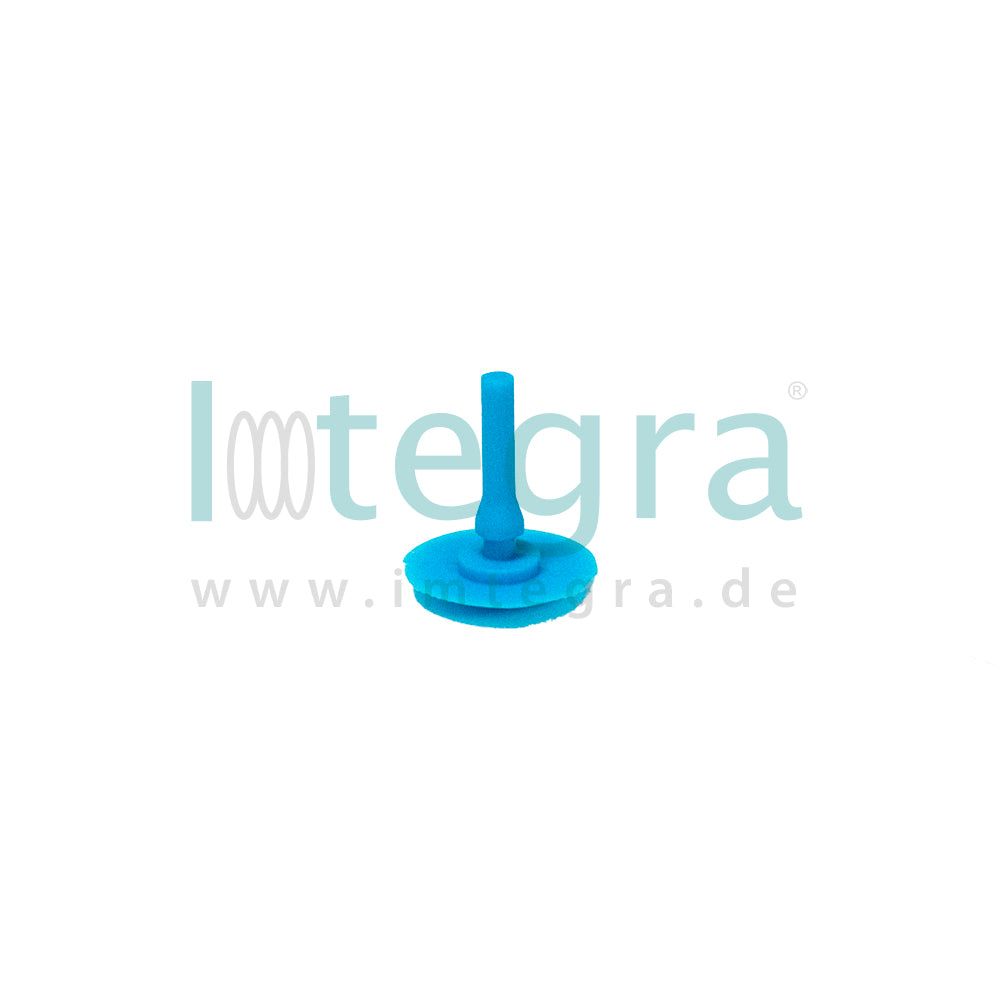 Silicone stopper "Mini" light blue for attaching strainer basket labels or corner protectors, Ø: 2 mm (pin) / 12 mm (plate), length: 13 mm 100 pcs.