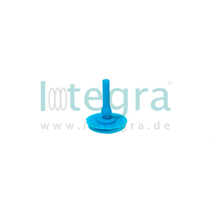 Silicone stopper "Mini" light blue for attaching strainer basket labels or corner protectors, Ø: 2 mm (pin) / 12 mm (plate), length: 13 mm 100 pcs.