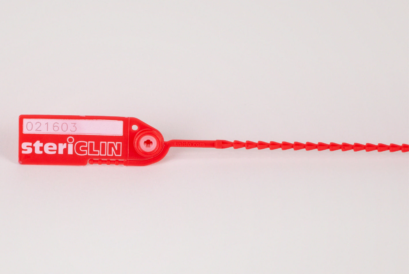 Safety seal made of polypropylene, red, with removal aid / consecutively numbered 100 pcs.