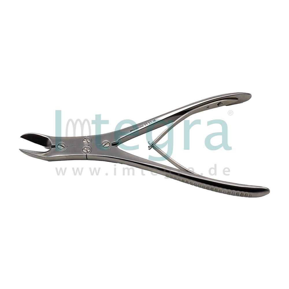 Bone splinter forceps, curved, 18 cm