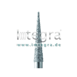 Flame diamond burr 1.8 mm L. 10 mm for handpiece, shank 44 mm