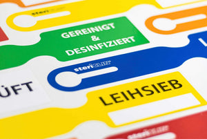 Screen label printed red, "ATTENTION INCOMPLETE" + labeling field", 236 x 50 mm 250 pcs.