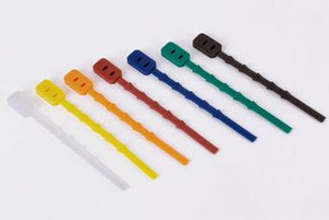 Silicone bundling cord, flat, red, length 110 mm 100 pcs.