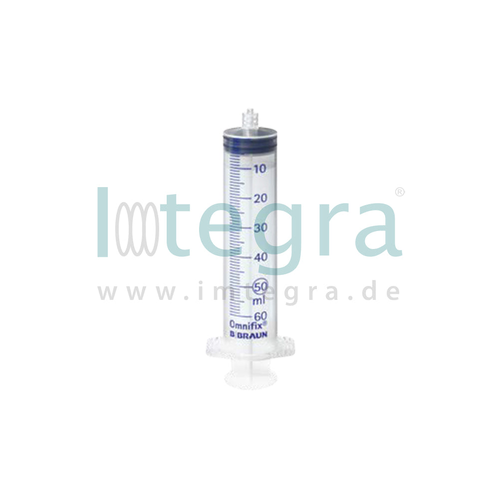 Omnifix® Luer Lock Solo, wegwerpspuit, driedelig, 50 ml, centrische conus, 100 stuks.