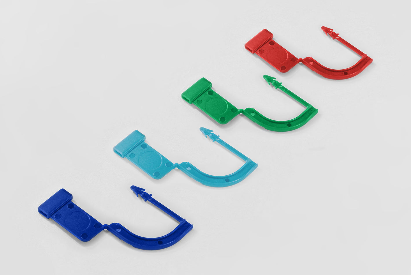 Plastic zegels, lichtblauw, Solo-zegels zonder indicator, 1000 stuks.