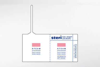 Containerseal wit, 80 x 40 mm, met STEAM-indicator 1000 stuks.