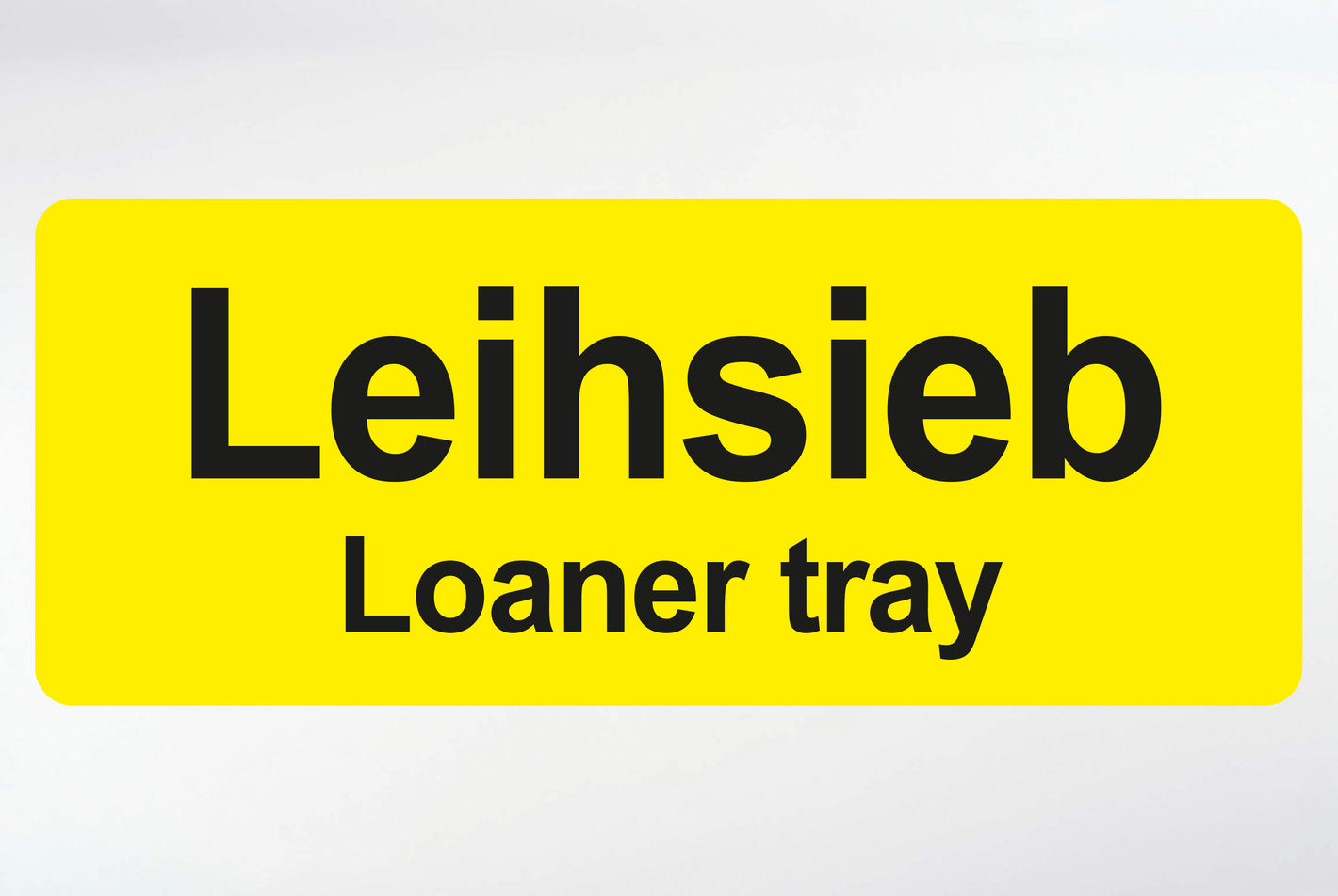 VP Etiket Leihsieb geel 100x40 DE 1000 stuks.