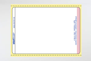 Zelfklevende etiketten op rol voor printer, 70 x 48 mm, 40 mm, met STEAM-indicator, 10.000 stuks.