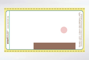 Zelfklevende etiketten op rol voor printers, 70 x 35 mm, bruine kleurstrook, met STEAM-indicator, 10.000 stuks.