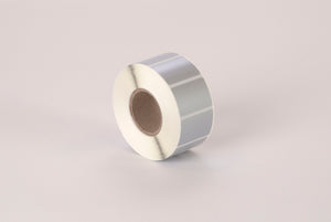 Zelfklevende etiketten op rol voor printers, van folie, voor permanente markering, zilver, eenvoudig zelfklevend, 40 x 28 mm, huls: 40 mm, 1000 stuks.