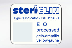 Zelfklevende etiketten 25 x 20 mm, met EO-indicator,  2500 stuks.