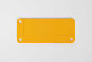 stericlin® kunststof (PA) zeefkorfplaatje, mosterdkleurig, 90 x 38 mm, 100 stuks.