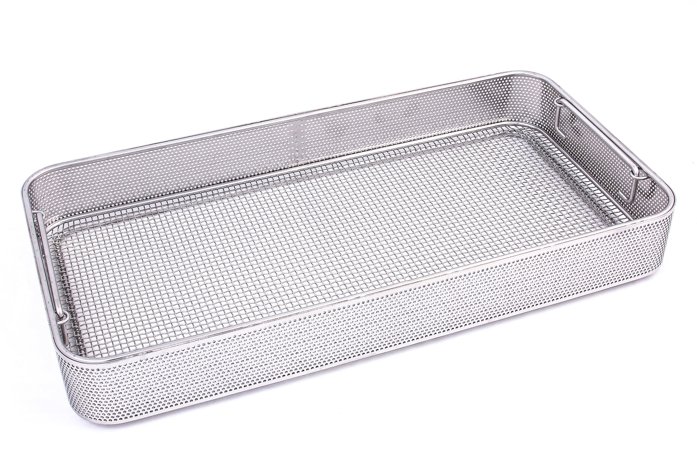 Kögel zeef met geperforeerde wand en handgrepen 1/1-100, met stapelframe, 480 x 250 x 105 mm 1 stuk.