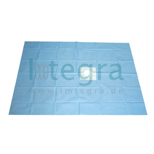 Steriele Gatdoek Ø8,5 cm kleefbar, decentraal, 90x120 cm, 25 stuks.