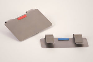 Roosterkorfklemmplaat van roestvrij staal met kleuridentificatie van siliconen, blauw, 90 x 30 mm, 10 stuks.