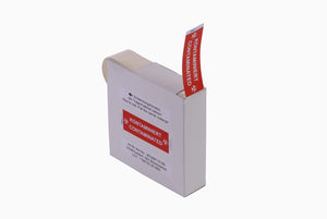 Zelfklevende etiketten k "BEVAT GESTERILISEERD MEDISCH PRODUCT" en veiligheidsperforatie, groen, 80 x 25 mm,  500 stuks.